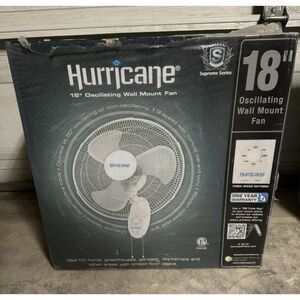 Hurricane Supreme 18 Inch 80 Degree Oscillating 3 Speed Wall Mounted Fan - White